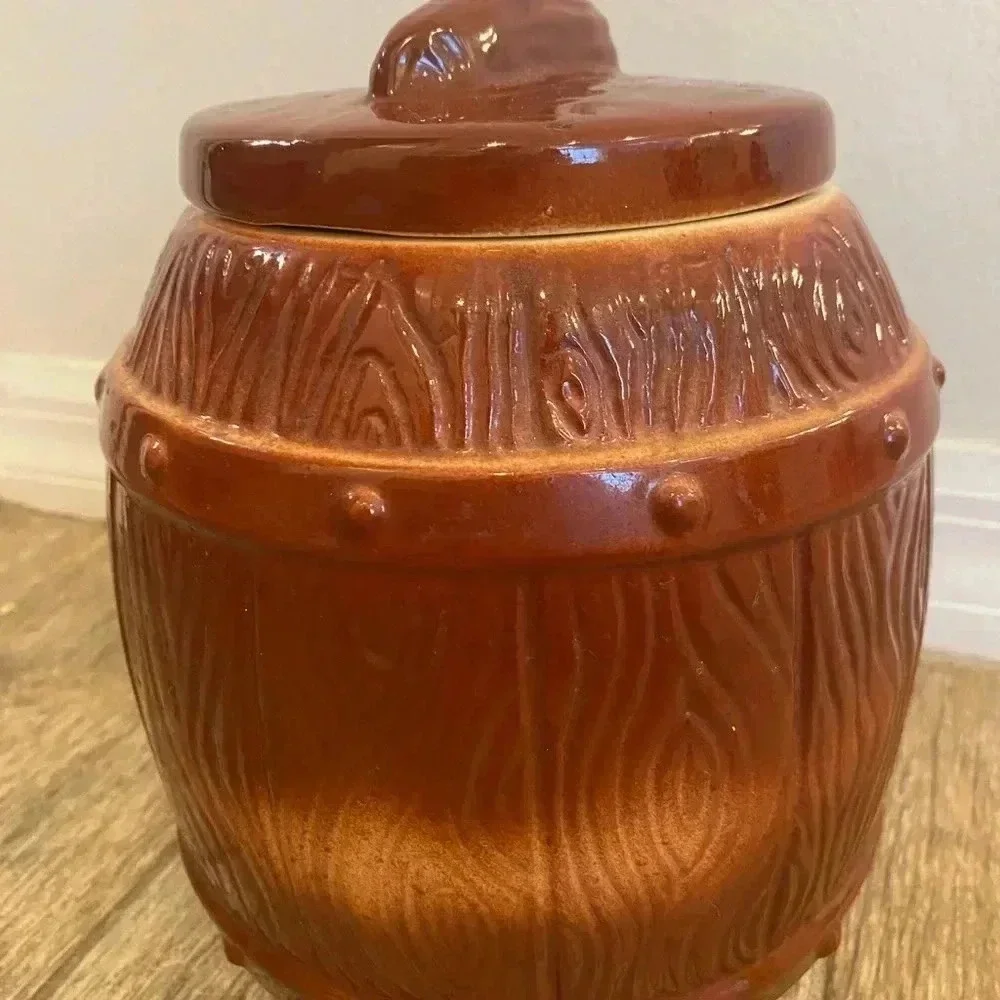 Vintage 1950s Cookie Barrel Brown Cookie Jar